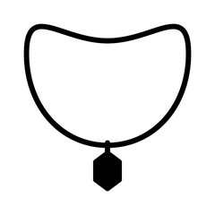 A necklace with a pendant jewelry flat icon for apps and websites - obrazy, fototapety, plakaty