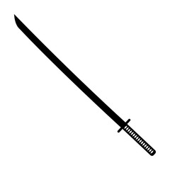 Japanese katana samurai sword or blade flat icon for games and websites