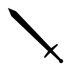 Long sword or claymore blade flat icon for games and websites