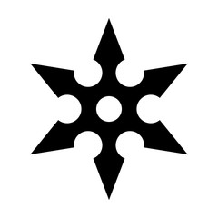 Ninja shuriken throwing star flat icon for games and websites © martialred