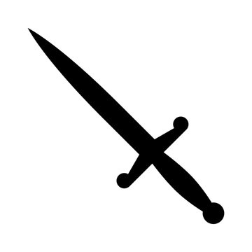 Dagger or short knife for stabbing flat icon for games and websites