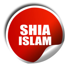 shia islam, 3D rendering, red sticker with white text