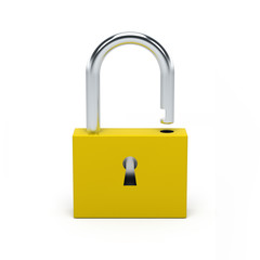 Unlocked yellow lock.