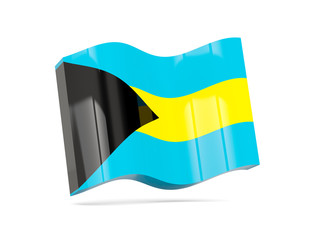Wave icon with flag of bahamas