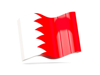 Obraz premium Wave icon with flag of bahrain