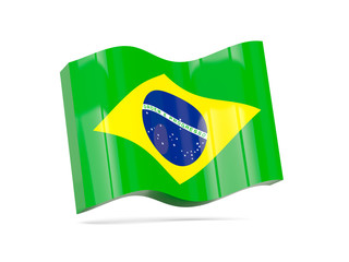 Wave icon with flag of brazil