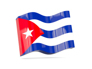Wave icon with flag of cuba