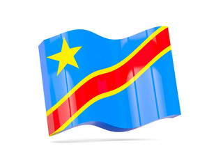 Wave icon with flag of democratic republic of the congo