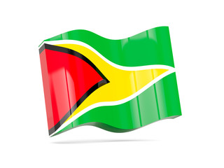 Wave icon with flag of guyana