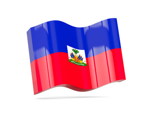 Wave icon with flag of haiti
