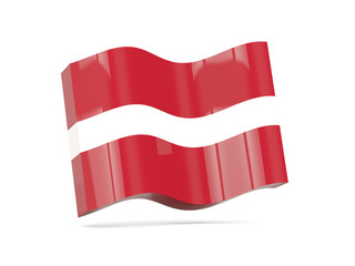 Wave icon with flag of latvia