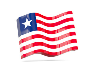 Fototapeta premium Wave icon with flag of liberia