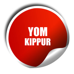 yom kippur, 3D rendering, red sticker with white text