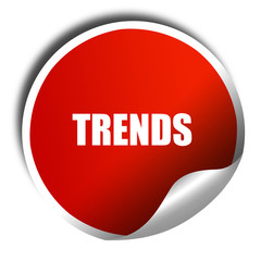 trends, 3D rendering, red sticker with white text