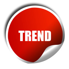 trends, 3D rendering, red sticker with white text