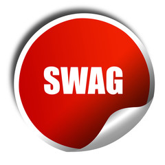 swag internet slang, 3D rendering, red sticker with white text