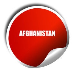Greetings from afghanistan, 3D rendering, red sticker with white
