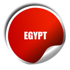 Greetings from egypt, 3D rendering, red sticker with white text