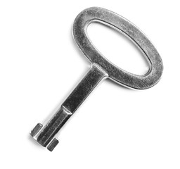 Vintage key on a white background