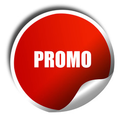 promo sign background, 3D rendering, red sticker with white text
