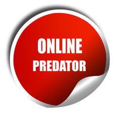 online predator background, 3D rendering, red sticker with white