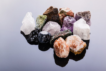 semi-precious gems heap