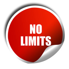 no limits, 3D rendering, red sticker with white text