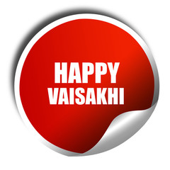 happy vaisakhi, 3D rendering, red sticker with white text