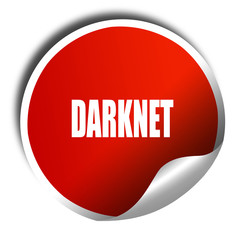 Darknet internet background, 3D rendering, red sticker with whit