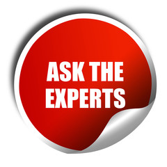 ask the experts, 3D rendering, red sticker with white text