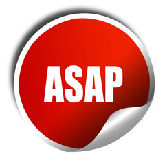 asap, 3D rendering, red sticker with white text