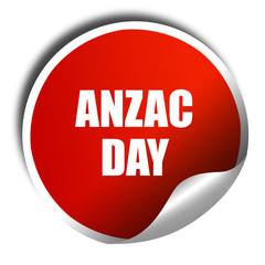 anzac day, 3D rendering, red sticker with white text