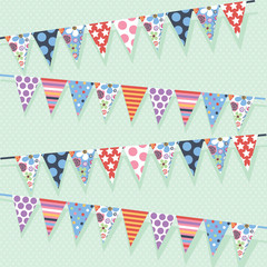 Party decoration with triangle bunting design