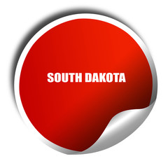  south dakota, 3D rendering, red sticker with white text