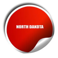  north dakota, 3D rendering, red sticker with white text