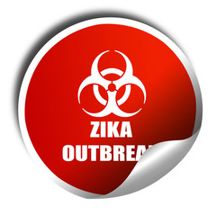 Zika virus concept background, 3D rendering, red sticker with wh