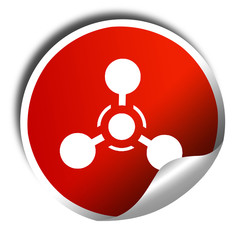 Chemical weapon sign, 3D rendering, red sticker with white text