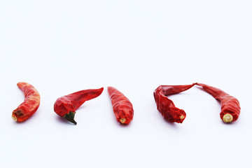 Red Chilli Dry isolated on white background