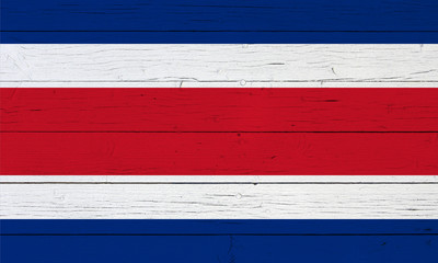 Flag of Costa Rica on wooden background