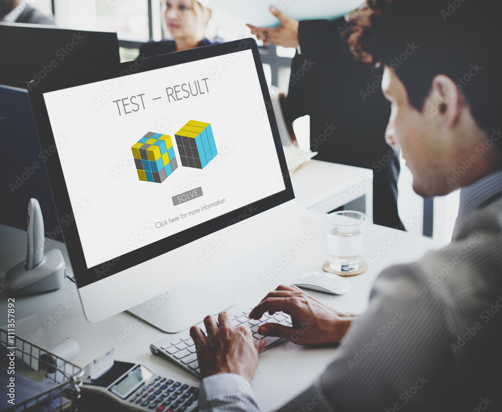Poster test result development evaluation progress concept