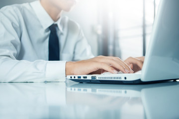 Businessman  working with laptop