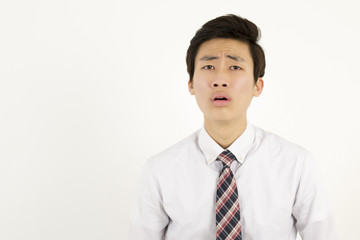 Stressed asian businessman