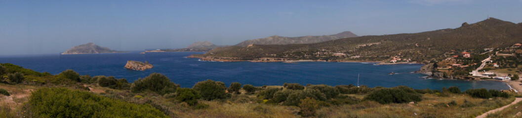 Fototapeta na wymiar Panoramic view of Cape Sounion in Greece.
