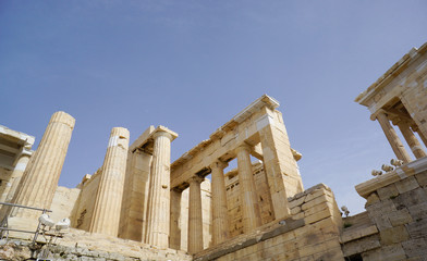 Obraz premium Entrance to Acropolis with columns, Athens, Greece