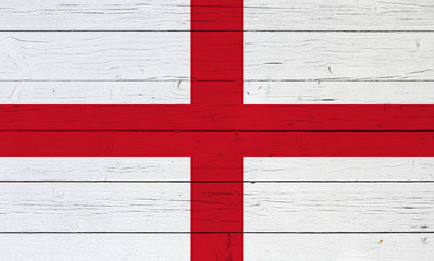 Flag of England on wooden background