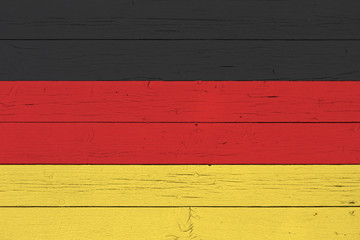 Flag of Germany on wooden background