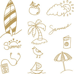 Simple doodle summer vector