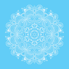 Vector ornamental lace pattern, circle background with many details