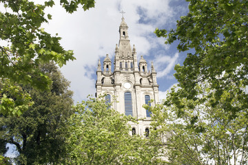 Frontal of the church of Begona (Basílica of Begoña) in Bilbao, Basque Country, Spain.