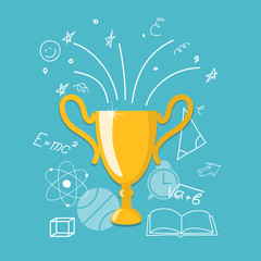 Flat design  for education or sport time